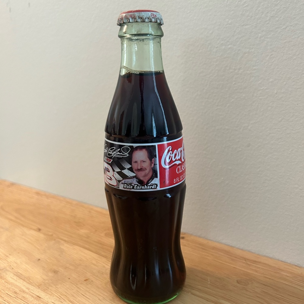 Vintage 1996 Dale‎ Earnhardt NASCAR 8oz Coca Cola Glass Bottle